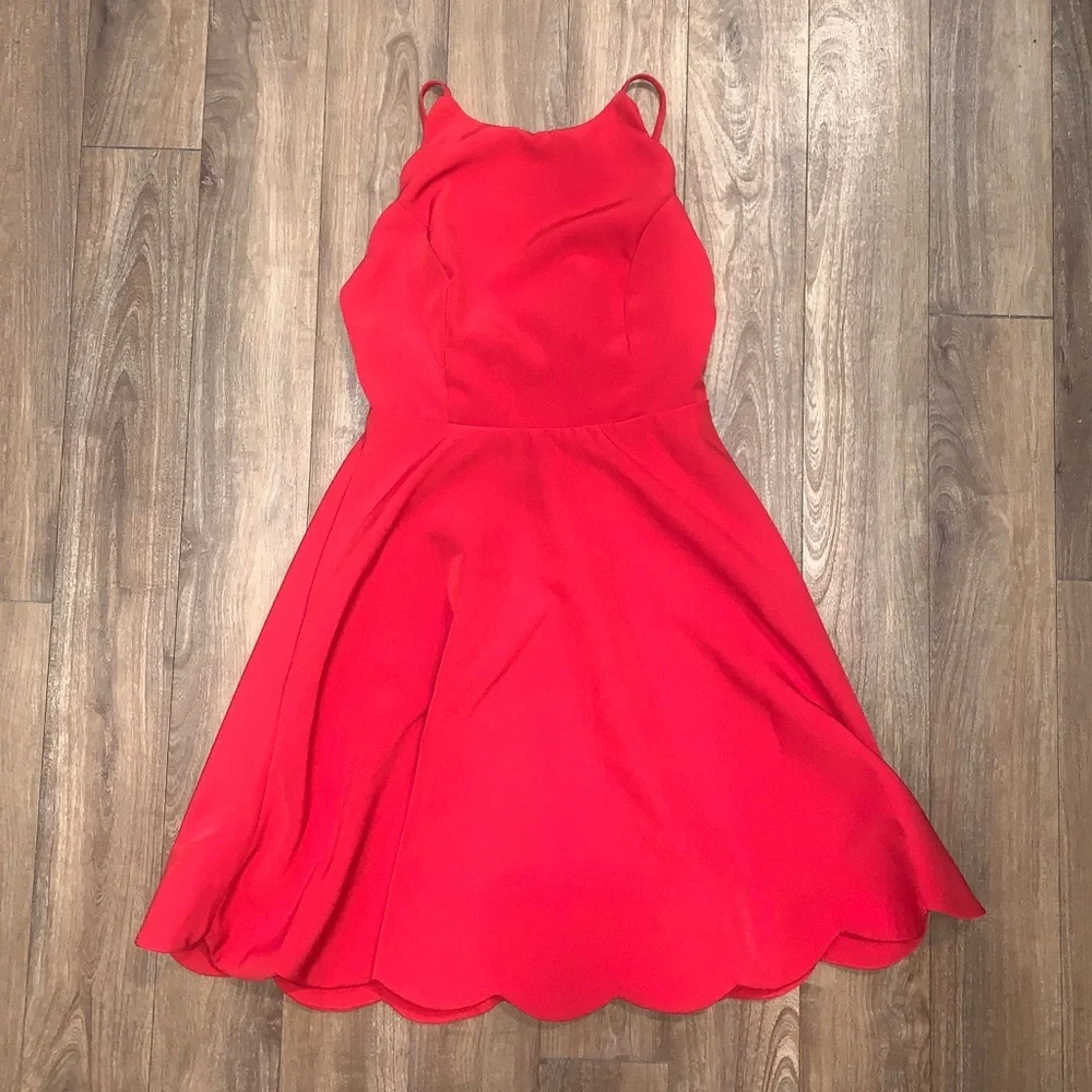 Lulus Play On Curves Red Backless Skater Dress | XS - Picture 5 of 12